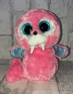 Ty Beanie Boos TUSK Pink WALRUS 6" Plush Stuffed Animal Toy Big Eyes 2015 - Picture 1 of 7