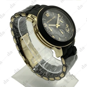 Michael Kors MK5191 Runway Gold & Black Poly Chronograph 38mm Case Women Watch - Picture 1 of 6