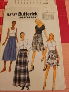 Gonne avvolgenti modello Butterick B5787 4 lunghezze facilissime taglie 16 18 20 22 24 FF - Foto 1 di 3