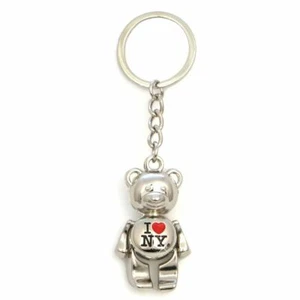 Metal I Love NY Teddy Bear Key Chain New York City Souvenir Party Favor - Picture 1 of 2