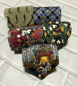 Lot of 5 Mickey Mouse Disney Ties 100% Silk - Picture 1 of 24