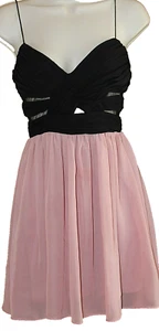 Hailey Logan Adrianna Papell rosa schwarz Kleid Herzausschnitt ärmellos neu ohne Etikett S - Bild 1 von 5