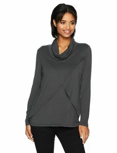 Tribal Women's L/s French Terry Cowl Neck Top, gray carbon size XXL NWT - Picture 1 of 2