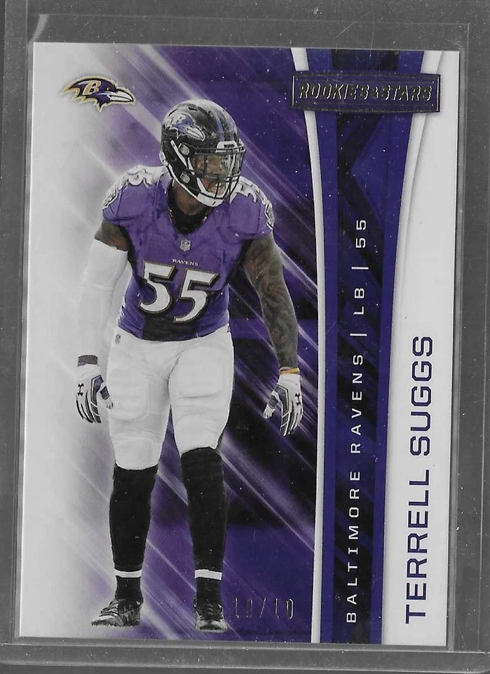 Terrell Suggs 2017 Panini Rookies & Stars Gold SSP/10 Baltimore Ravens NFL!! - Image 1 of 1