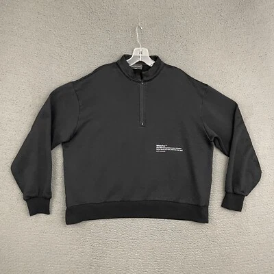 White Fox Sweater Womens Small/Medium Black 1/4 Zip Pullover Oversized Outdoor - Image 1 of 4
