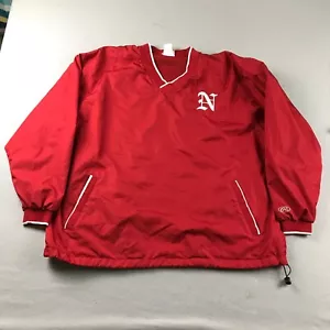 Rawlings Baseball Windbreaker Men Large Red V Neck Mesh Lined Pullover - Picture 1 of 9