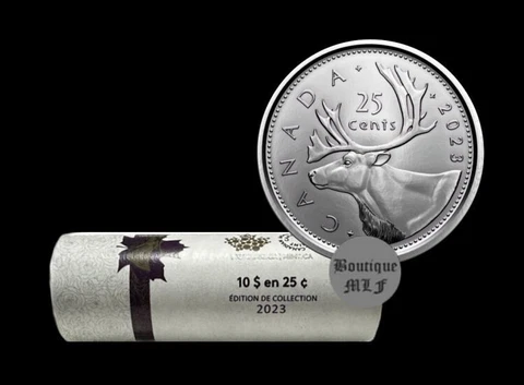 2023 Canada Caribou  25 cent coins    UNC. from special wrap roll Cover