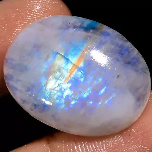 Piedra lunar arco iris natural cabujón ovalado piedra preciosa suelta 24,5 quilates 24x19X6 mm X-18290 - Imagen 1 de 2