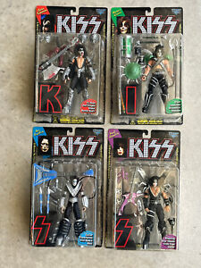 Figurines articulées McFarlane Toys 1997 KISS Ultra LOT COMPLET de 4 neuves dans leur boîte (scellées)