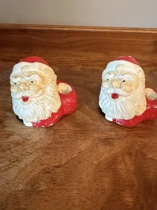 Par de candelabros vintage Alma 1946 con tiza cabeza de Santa Claus de 3,5" de alto - Imagen 1 de 13