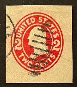 Travelstamps: US Cut Square Stamps Scott #W410 - 1¢ Used Manila Paper - Picture 1 of 5