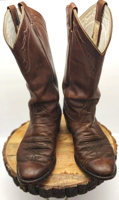 Vintage Larry Mahan's Boot Collection Feito no Texas Botas de Cowboy de Couro 10.5-11 - Imagem 1 de 4