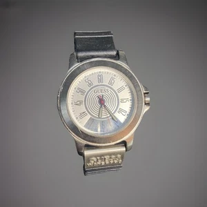 Guess Waterpro Watch Men 37mm Silver Tone Date Round Blue Dial Works - Picture 1 of 24