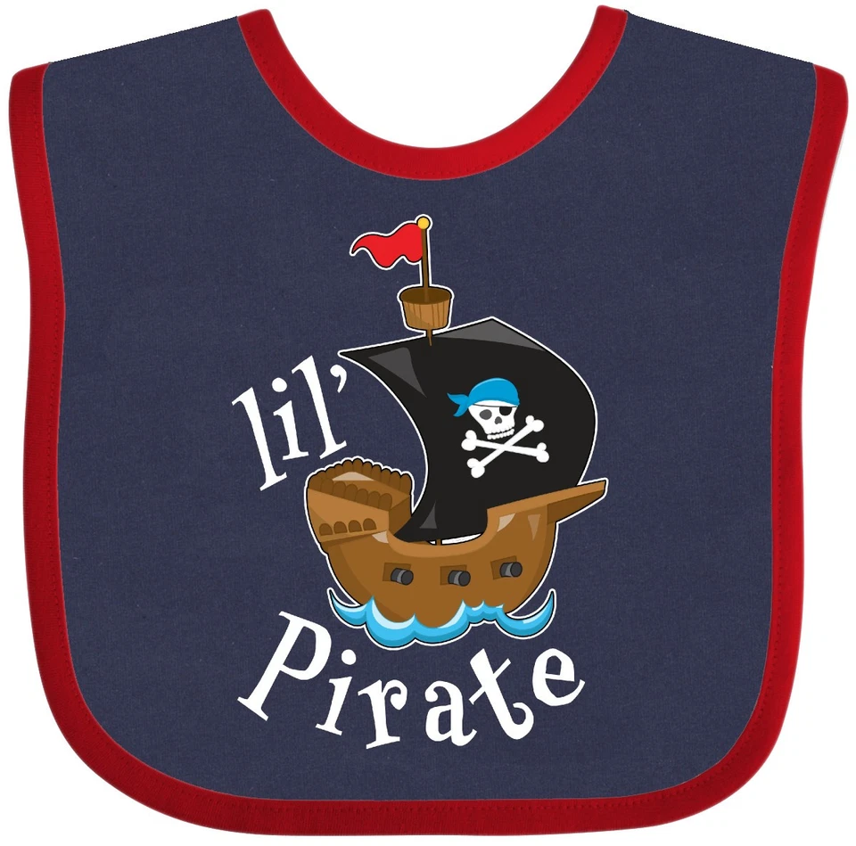 Inktastic Lil' Barco Pirata Pirata, Bandana Azul Babero Bebé Niños Futuro Trabajo Niño Foto 1 de 1