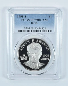1998-S Robert F Kennedy Commemorative Dollar PR69 DCAM PCGS Blue Label *7389 - Picture 1 of 5