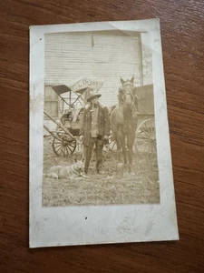 Vintage antike schwarze Afroamerikaner Echt Foto Postkarte alt Joe Huckster selten - Bild 1 von 7