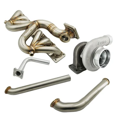 N54 N55 T4 Single Turbo Top Mount Kit T70 For BMW E F Series 135i 335i 304ss - Image 1 of 4