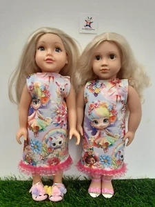 18" Doll Clothes Fits American Girl/Our Generation Dolls- Rainbows Summer Dress - Picture 1 of 10
