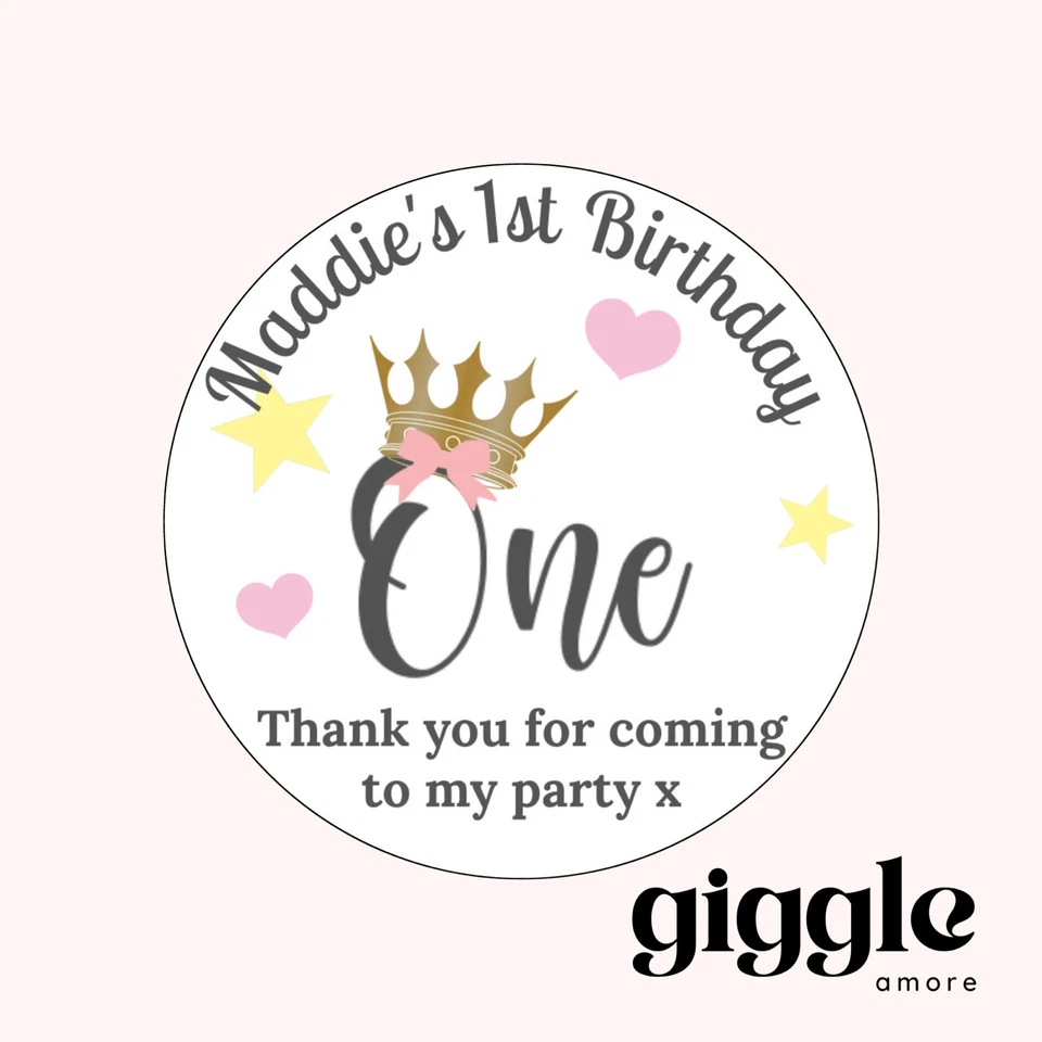 48 pegatinas de cumpleaños personalizadas gracias por venir a mi fiesta de cumpleaños Foto 1 de 1