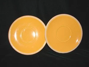 Vintage Two Metlox Impressions Orange Poppytrail Saucer 2 saucers - Picture 1 of 2