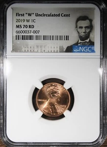 2019-W Lincoln Cent NGC MS70RD Perfect Grade Scarce Coin - Picture 1 of 2