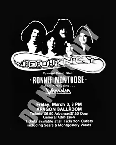 March 1978 Van Halen First Concert Journey Aragon Ballroom Chicago Ad 8x10 Photo - Picture 1 of 1
