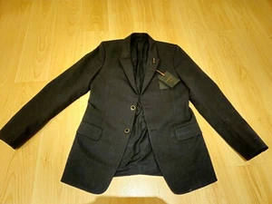 BNWT Ermenegildo Zegna Couture Mens Suit Jacket It48 38R Small Medium Wool Black - Picture 1 of 5