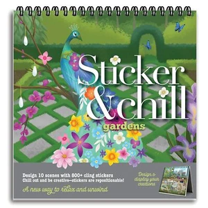 Sticker & Chill Adult Sticker Book – 800+ Repositionable Clings, 10 Spiral Pages - Picture 1 of 8