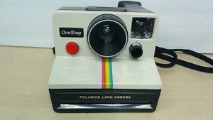 Vintage Polaroid Land Camera OneStep White with Rainbow Stripe not tested - Foto 1 di 11