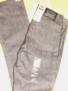 Levi's 510 Boys Light Gray Skinny Jeans Stretch 5-Pockets Size 16 Regular 28x28