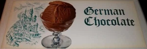 German Chocolate Ice Cream Poster | Vintage 1950 Original Soda Fountain Sign NOS - Picture 1 of 1