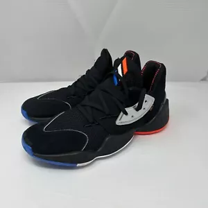 adidas Harden Vol. 4 Mens 10 Black Red Blue Basketball Shoes Sneakers Low Top - Picture 1 of 9