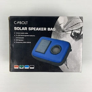 COBOLT Solar Speaker Bag GREEN 3W Speaker 3.5mm Audio Cable NEW IN BOX - Picture 1 of 6