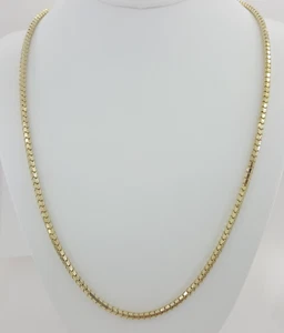 Gelbgold leichte runde Box Kette Halskette 26" Zoll 3,2 mm 14,7 Gramm 10K - Bild 1 von 7