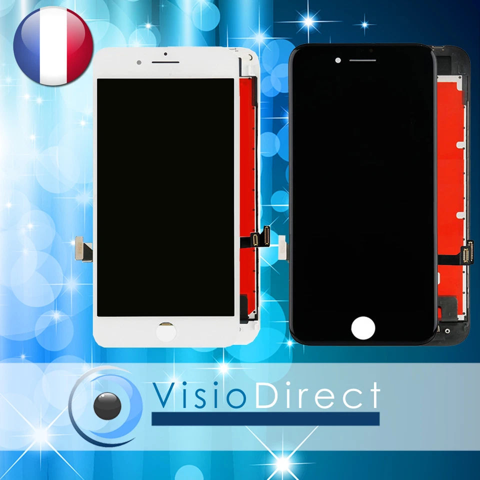 VISIODIRECT Vitre Tactile + Ecran LCD sur chassis pour iPhone 8/ 8 plus blanc ou noir