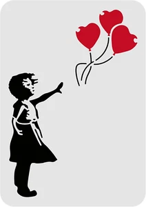Banksy Schablonen A4 Größe Ballon Mädchen Schablone Papier Malschablone Schablon - Bild 1 von 7