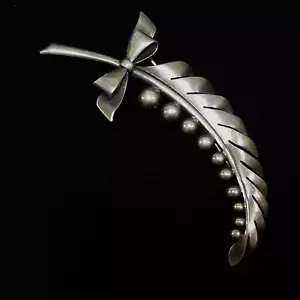 Sterlingsilber Harry Bick HSB Brosche Mid Century modernistische Blattnadel signiert Vintage - Bild 1 von 9
