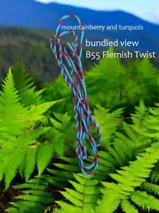 Flemish Twist Bowstring B55 TURQUOIS & MOUNTAINBERRY /Pick your length $14 SALE - Picture 1 of 11