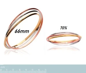 3 Bracelets Demi-Jonc Entrelacés 3 Or  Plaqué 5 Microns 18K 66-3 mm Dolly-Bijoux - Picture 1 of 2