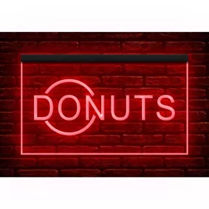 110112 Donuts Bakery Shop Cafe Bar Open Display LED Light Neon Sign - Picture 1 of 11