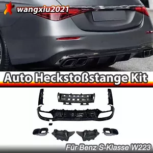 Für Mercedes Benz S-Klasse W223 S63 AMG Heckstoßstange Diffusor Hecklippe Kit - Bild 1 von 7
