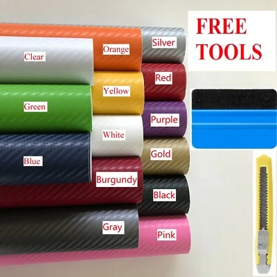 Premium 3D Carbon Fiber Matte Textured Vinyl Wrap Sticker Decal Air Bubble Free - Image 1 of 3