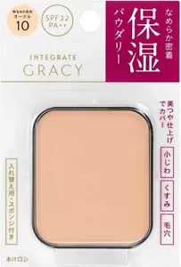 INTEGRATE GRACY Powder Foundation Moist Pact EX Refill with Puff Ochre10 SPF22 - Picture 1 of 7