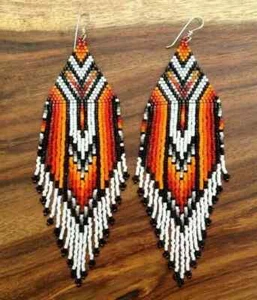 Pendientes Tribales Nativos Grandes Boho Americanos Semilla Cuentas Hecho a Mano Pendiente - Imagen 1 de 2