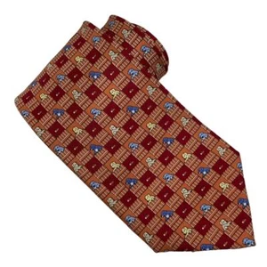 Tommy Hilfiger Necktie Orange Blue Novelty Puppy Dogs Tie 3.5" - Picture 1 of 5