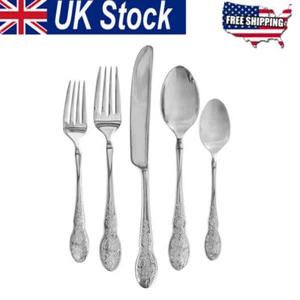 20-Piece Flatware Set Service for 4 Kitchen Cutlery Utensil Easy Cleaning &Care - Picture 1 of 7