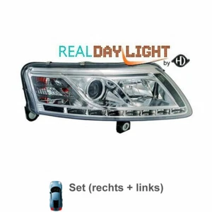 Design Xenon Scheinwerfer Set für Audi A6 C6 Typ 4F2 Bj. 04-08 klarglas/chrom - Bild 1 von 1