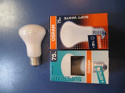 OSRAM Krypton Glühbirne 75W E27 opal 230V NEU & SEHR SELTEN Glühlampe SUPERLUX - Bild 1 von 4