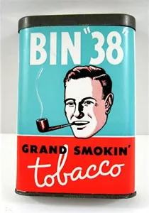 Vintage Bin "38" Papieretikett Pocket Tabakdose John Weisert Tabak St Louis Mo - Bild 1 von 3