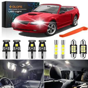 11x For 1999-2004 Ford Mustang White LED Interior Light Bulbs Package Kit + Tool - Picture 1 of 9